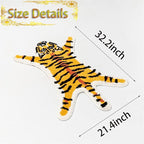 Tiger Print Rug, Animal Printed Small Area Rugs Faux Cowhide Skin Leather - Image 2
