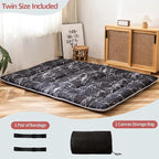 MAXYOYO Black Marble Printed Japanese Futon, Thicken Sleeping Pad Roll Up - Image 5