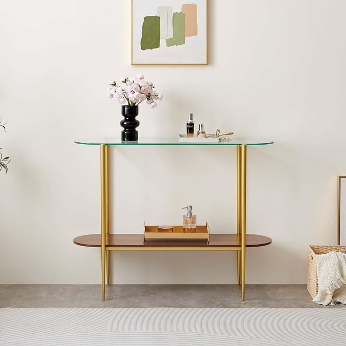 LumFurn Oval Glass Console Table - Image 5