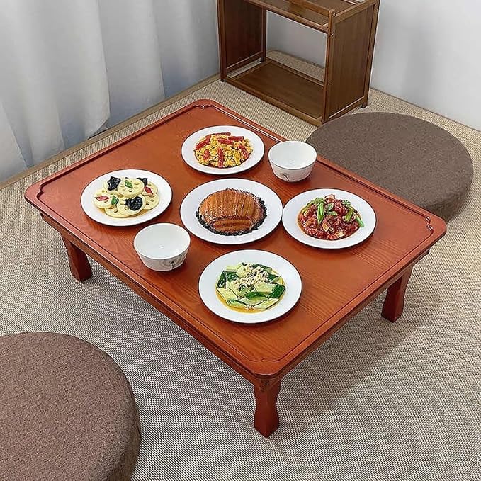 Folding Table, Korean Tatami Dining Table/Tea Room Table/Kang Table/Low Wooden - Image 5