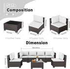 CHABATREE 7pcs Outdoor Patio Furniture Sets, Rattan Conversation Sectional Set - Image 2