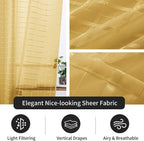 SpaceDresser Check Sheer Curtains 18 Inches Long - Image 4