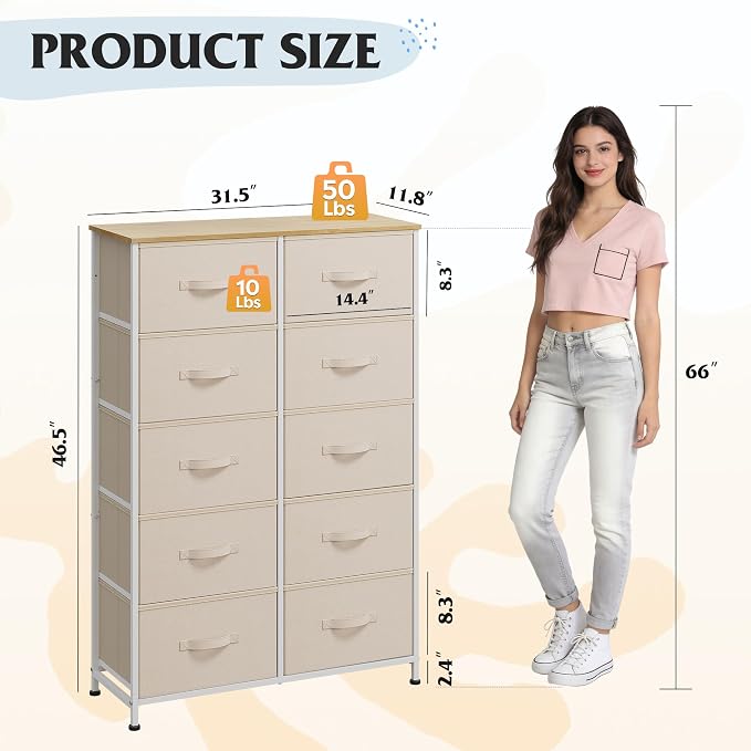 WLIVE Tall Dressers for Bedroom - Image 3