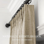 AUSSPVOCT Pinch Pleated 95 Inch Linen Curtains 100% Blackout - Image 6