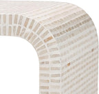 Bali & pari Carlyn Coastal Beige and White Mother of Pearl Capiz Shell End Table - Image 6