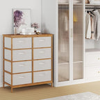 Giantex 8 Drawers Dresser for Bedroom, Bamboo Fabric Storage Tower - Image 2