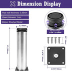 10 Inch Metal Furniture Legs Stainless Steel Adjustable Legs Silver Metal Legs - Image 5
