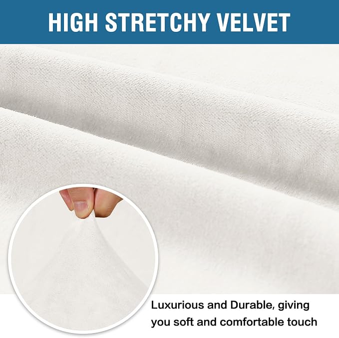 H.VERSAILTEX Velvet Stretch Sectional Couch Covers 4 Pieces Sofa Seat Cushion - Image 5