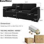 EASE MOOSE Comfty 2 Seat Couch, FSC Certified Modern Deep Seat Sectional Modular - Image 2