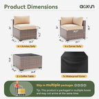 Aoxun 10 Piece Patio Furniture Set Wicker Rattan Patio Sectional Sofa Set - Image 3