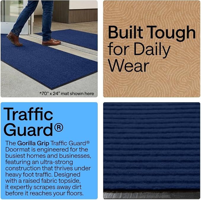 GORILLA GRIP Waterproof Traffic Guard Door Mat, 2 Pack, Indoor Outdoor Heavy - Image 3