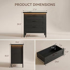 GarveeLife 3 Dresser Drawer for Bedroom, 27.6" Wide Wood Bedside Table for - Image 2