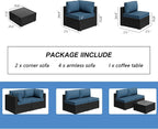 7 Piece Outdoor Patio Furniture Set, All Weather Conversation Set - Image 4