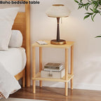 LUCKNOCK Solid Wood Side Table, 2-Tier Small End Table - Image 4
