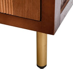 eHemco Modern End Table with Storage, Two-Toned Ribbed Parquet Design, Antique - Image 6