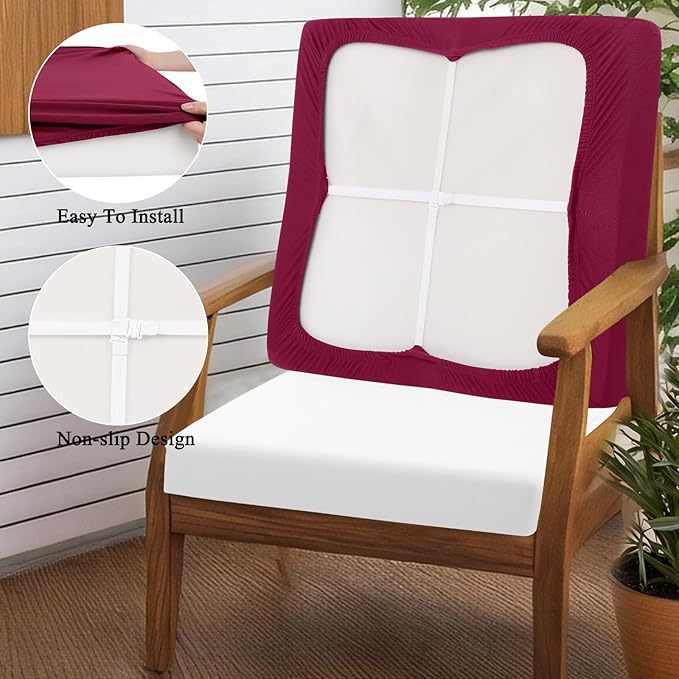 HEBE Outdoor Cushion Covers 12 Pcs, Stretch Patio Sofa Couch Cushion Cover | - Image 4