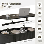 LYNCOHOME Fluted Lift Top Coffee Table - Image 4