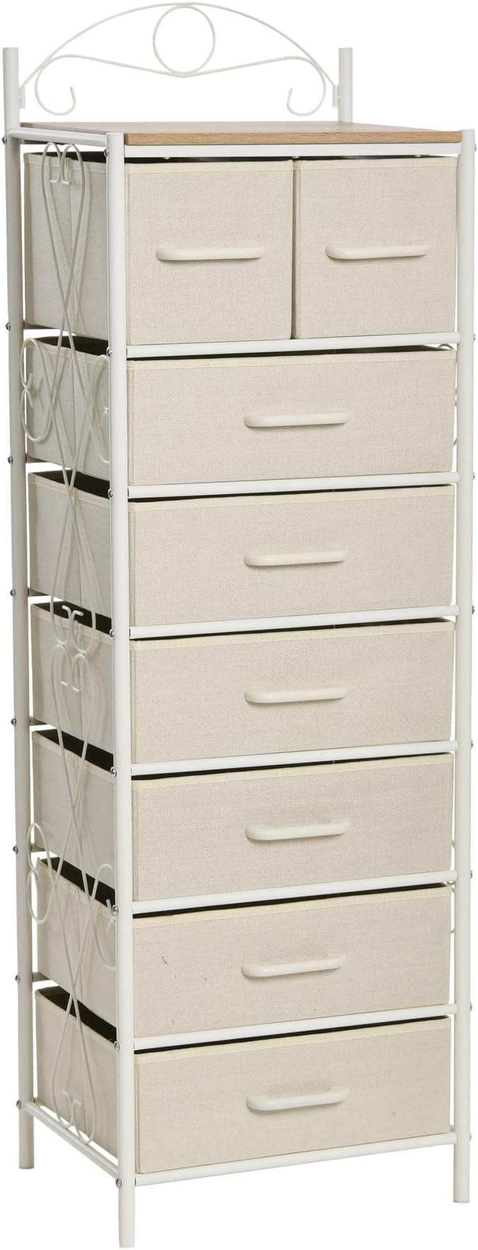 Household Essentials Coastal Oak and Iron 8-Drawer Dresser Tower by HouseholdEssentials