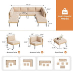 Aoxun 8-Piece Patio Furniture Set, Wicker Outdoor Furniture - Image 2