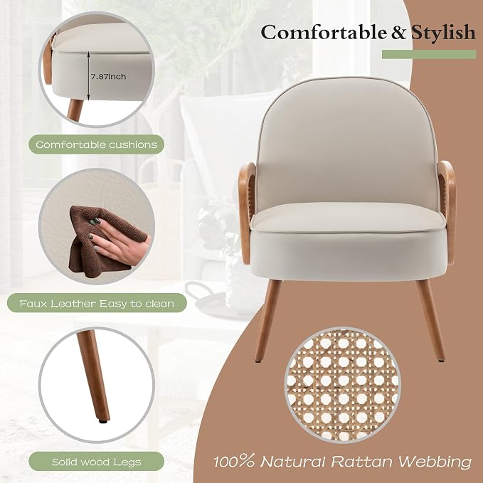 Aklaus Mid Century Modern Accent Chair Armchair - Image 3