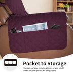 Easy-Going Reversible Couch Cover, Oversized Recliner, Wine/Beige | Machine - Image 3