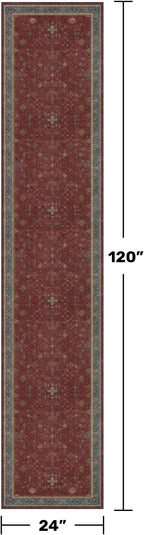 Non Slip 10ft Long Hallway Runner Rug Burgundy - Image 2