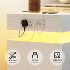 LIKIMIO Night Stand Set of 2, Modern White Nightstand - Image 6