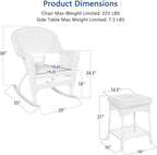 Jeco 3 Piece Rocker Wicker Chair Set - Image 3