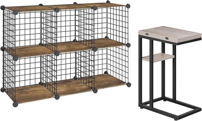 HOOBRO Foldable End Table, C Shaped Side Table by HOOBRO