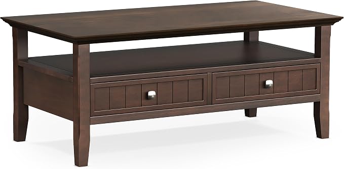 SIMPLIHOME Acadian Solid Wood Transitional-Style 48-inch Wide Coffee Table - Image 4