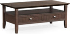 SIMPLIHOME Acadian Solid Wood Transitional-Style 48-inch Wide Coffee Table - Image 4
