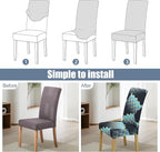 BIETYONE Stretch Dining Chair Covers Set of 4, Soft Removable Washable Kitchen - Image 4
