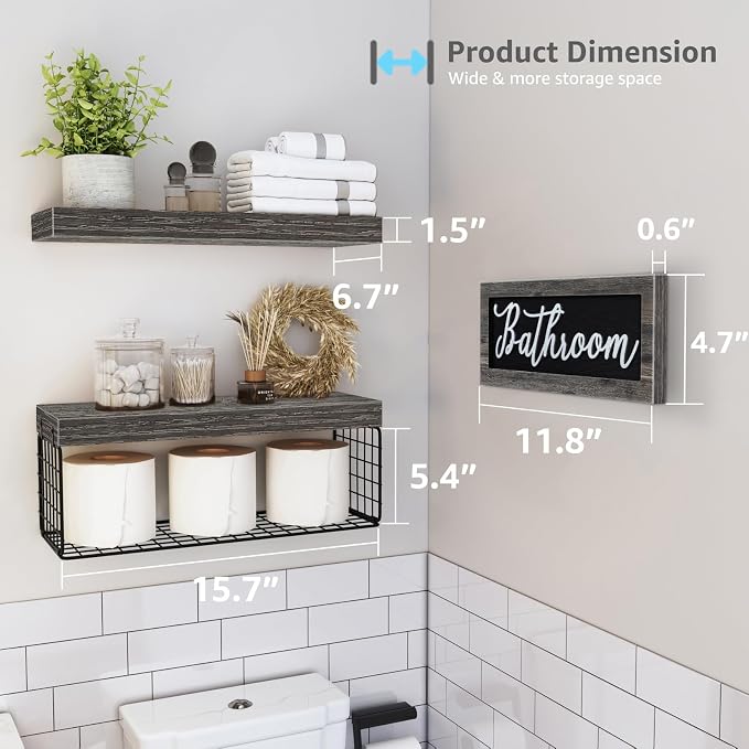QEEIG ‎Bathroom Shelves Over Toilet - Image 3