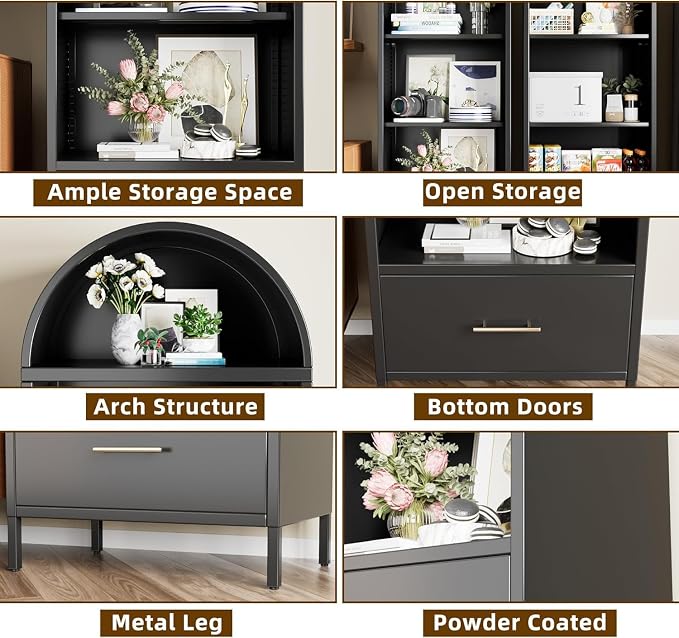 VEXPOR 73" Tall Arched Bookcase - Image 6