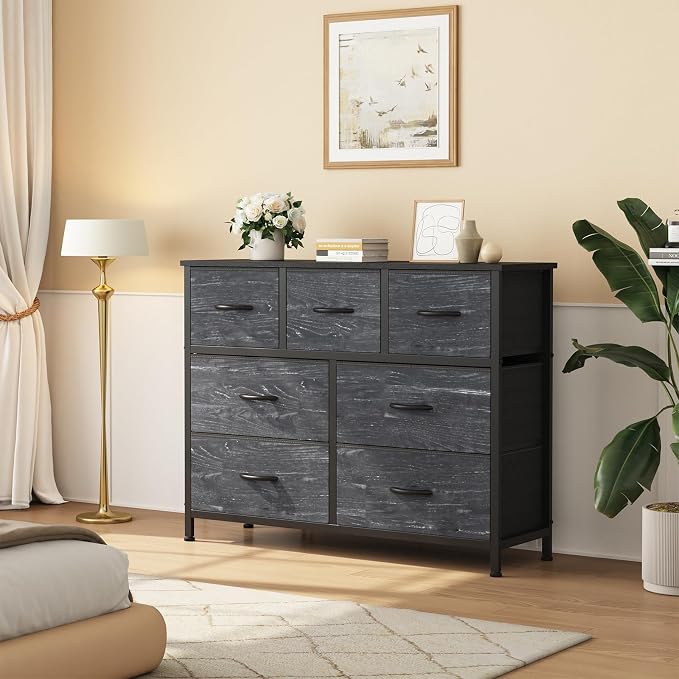 Sweetcrispy 7 Drawer Dresser, Fabric Storage Tower Organizer - Image 2