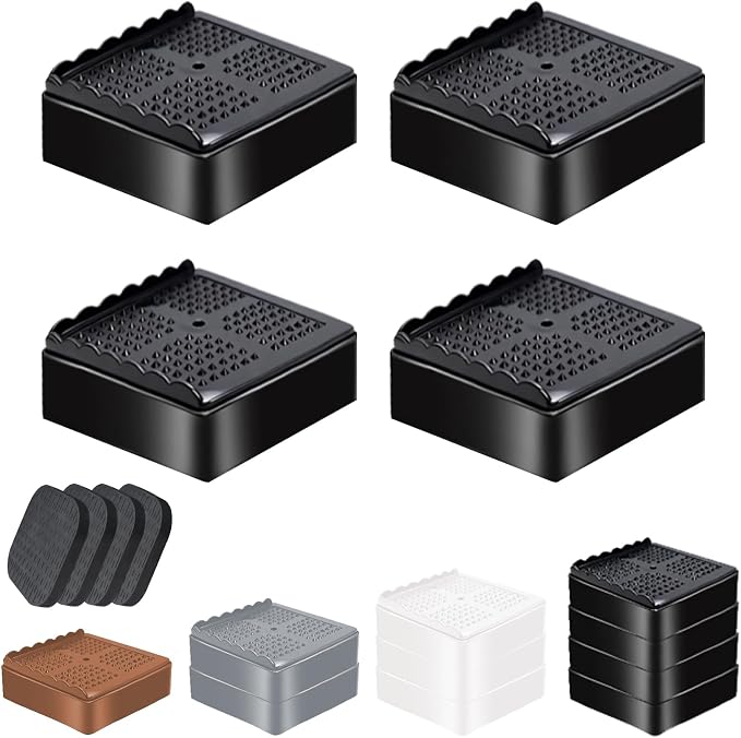 Furniture Risers, 4 Pack Bed Risers by EnjoyLifeEnjoyHappiness