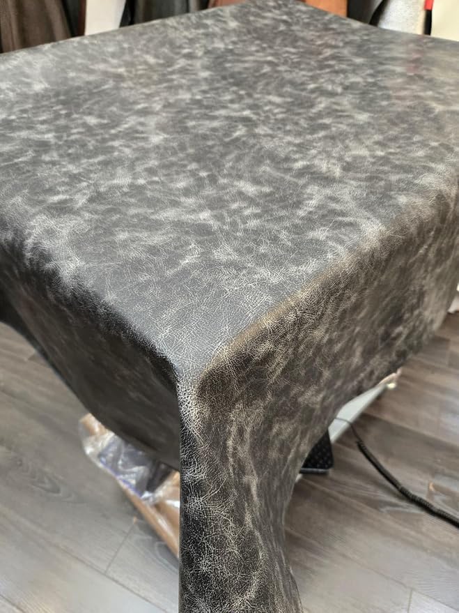 Black Vintage Distressed Soft Faux Leather Fabric Upholstery Sheet PU Peta - Image 9