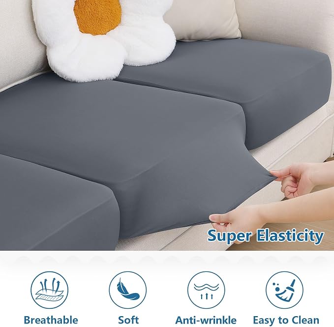 Milk Silk Couch Cushion Covers, Sofa Covers Washable - Image 5