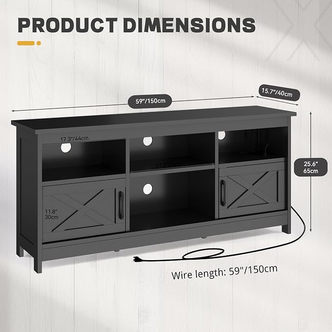 YITAHOME TV Stand for 65 Inch TVs, Entertainment Center - Image 2