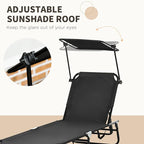 Outsunny Folding Chaise Lounge Pool Lounge Chairs Set of 2, Outdoor Sun Tanning - Image 5