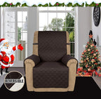 Easy-Going Reversible Couch Cover, Recliner 19 in, Chocolate/Ivory | Machine - Image 2