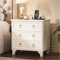 JOINICE White Night Stand with Charging Station, Modern Nightstand with 3 by Joinice
