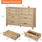 WAMPAT 8 Drawers Dresser for Bedroom, Farmhouse Dresser Chest of Drawers - Image 2