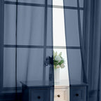 Navy Blue Sheer Curtains 78 Inches Long 2 Panels - Image 6