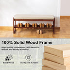 SOBIBO Solid Wood Shoe Bench, 2-Tier Wooden Entryway Bench, Modern Shoe Rack - Image 5