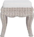 JONATHAN Y Rowan 18.5" Gray White Wash Woven Rattan Vanity Stool - Image 5