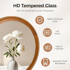 Round Wood Mirror for Wall, 36 Inch Circle Decorative Mirror - Image 6