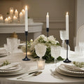 Black Tall Candle Candlestick Holder, Centerpiece Dining Table Wedding Festive by Batoslee