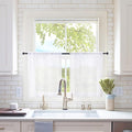 MIULEE 2 Panels Kitchen Tiers Half Window Sheer Curtains 29 X 24 Inch White | by MIULEE