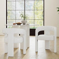 RIVOVA Modern Barrel Dining Chairs Set of 2, PU Leather Upholstered Accent Side by RIVOVA